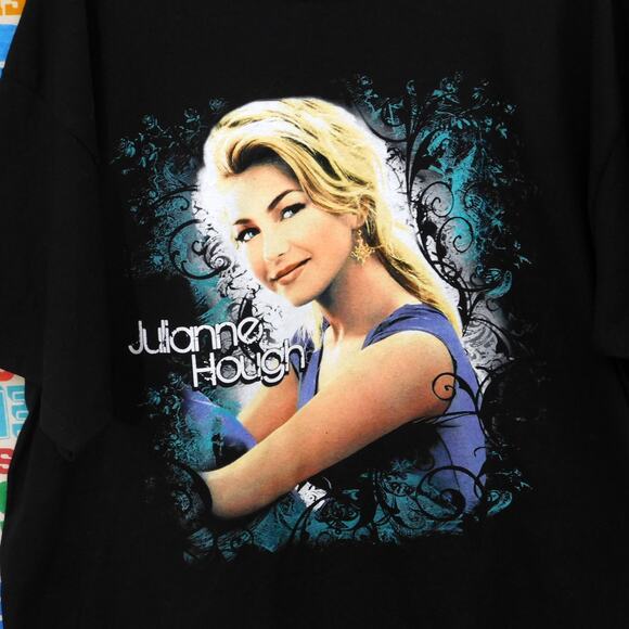 Y2K Julianne Hough Tour T Shirt Size XL 2008 Double Sided Black - Picture 3 of 5